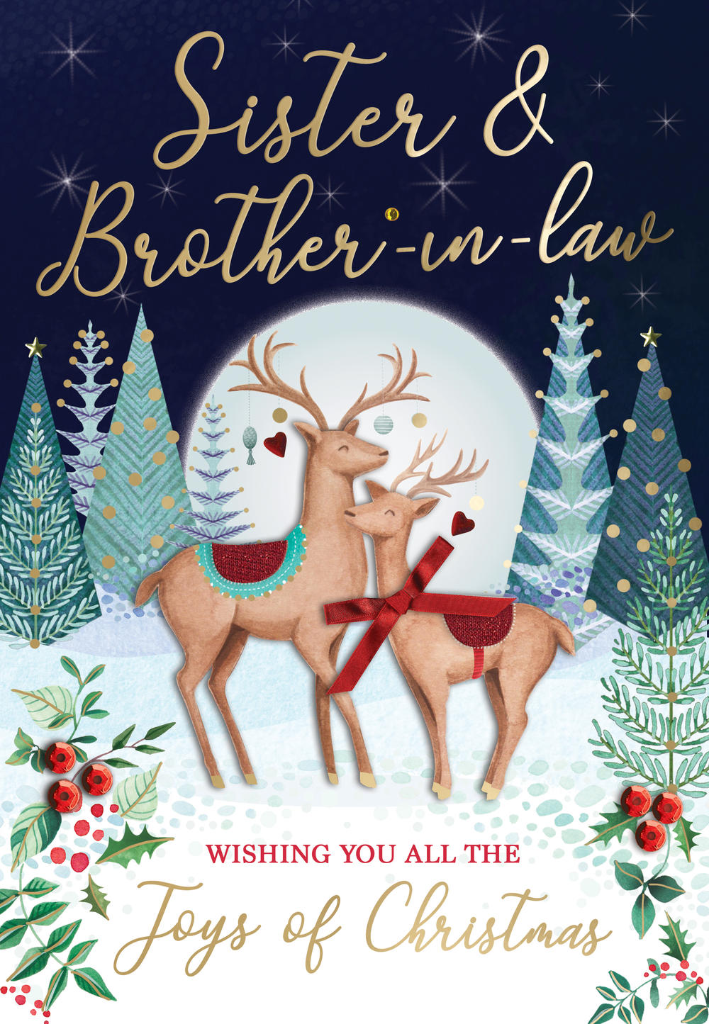 Sister & Brother-In-Law Embellished Magnifique Christmas Card | Cards