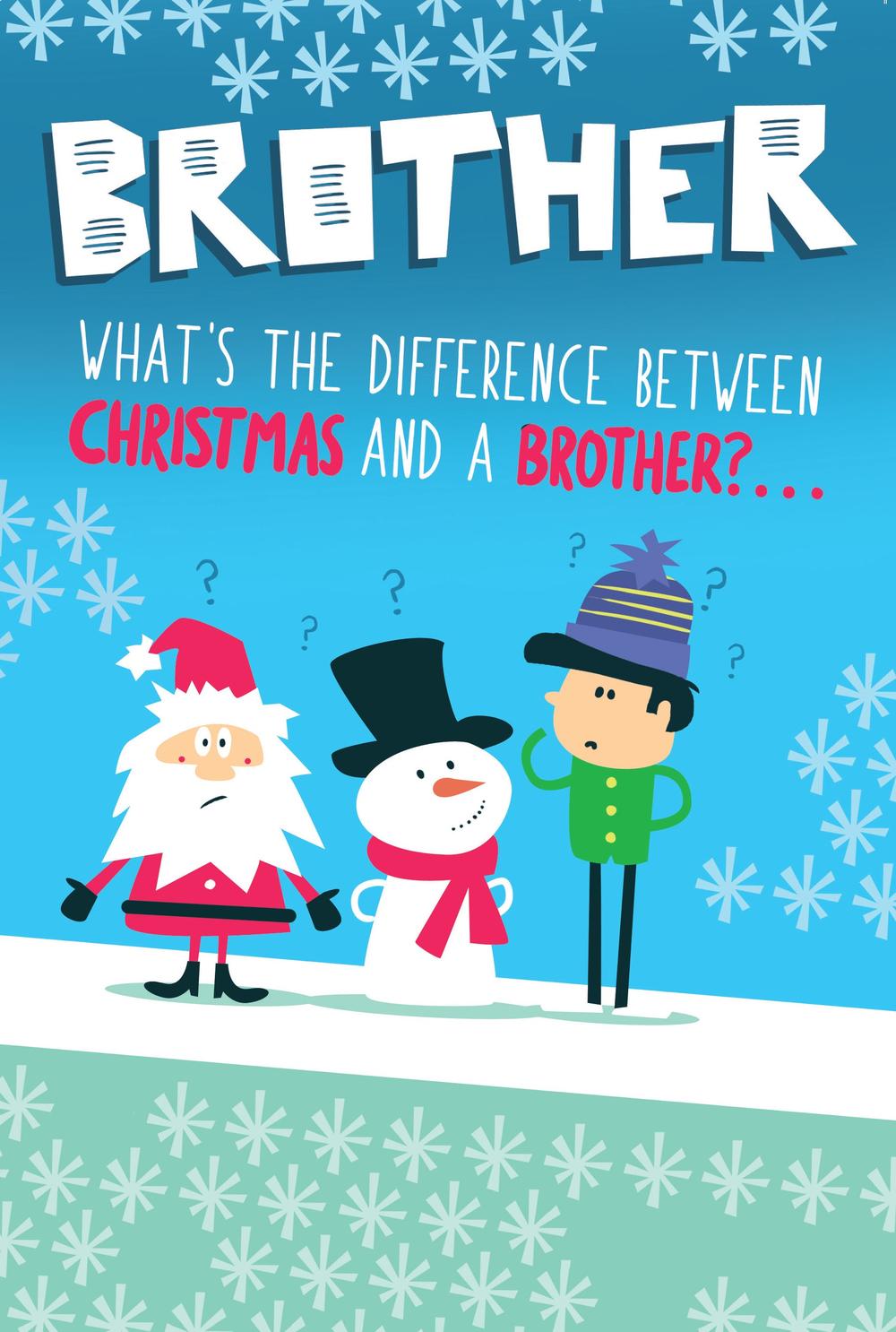 A Brother A Pain In The Bum Funny Christmas Card | Cards