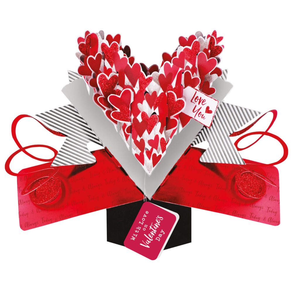 Love Hearts With Love On Valentine s Day Pop Up Car Cards