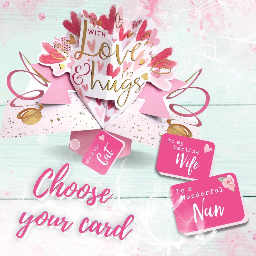 With Love & Hugs Pop Up Greeting Card Choice Of Cards Cards