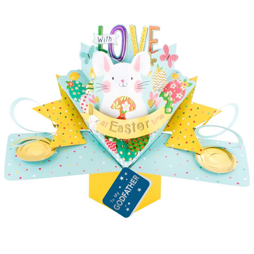 To My Godfather Easter Bunny Pop Up Easter Card Cards