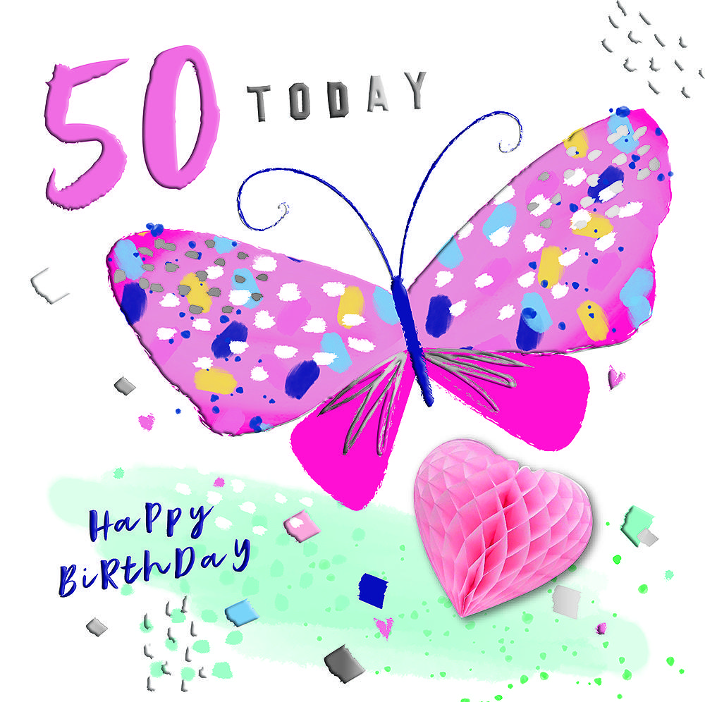 50 Today Fold Out 50th Birthday Greeting Card Cards