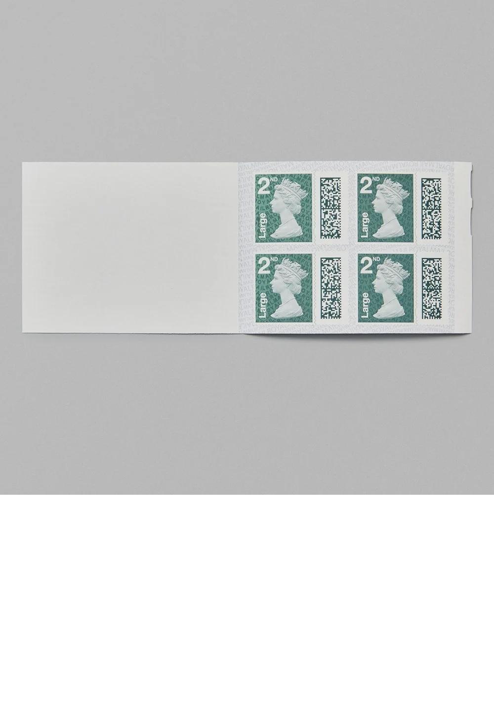 4 x 2nd Class Large Postage Stamps In Book Cards