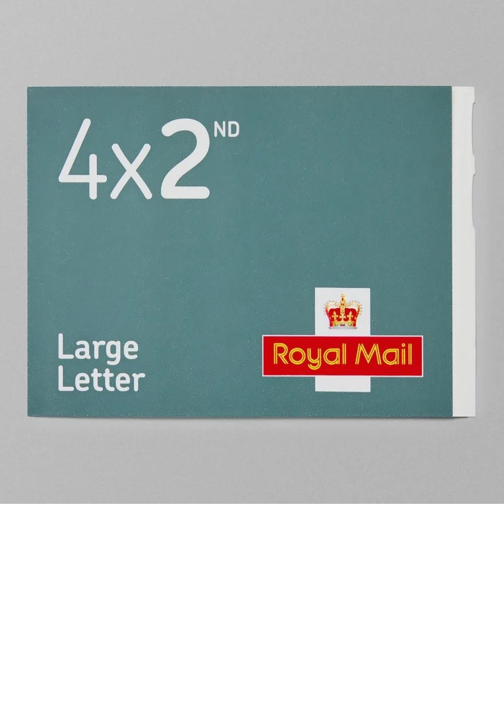 4 x 2nd Class Large Postage Stamps In Book Cards
