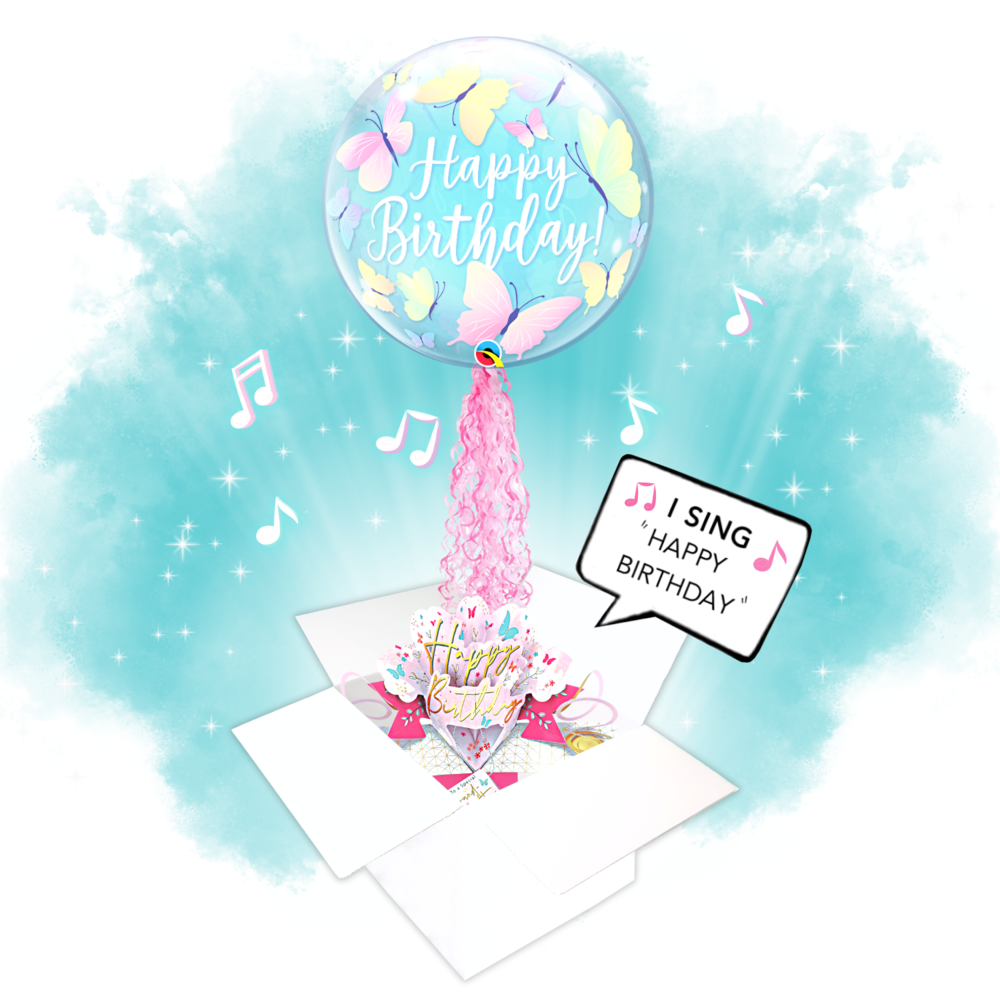 Granddaughter Birthday Pop Up Card & Musical Balloon Surprise Delivered