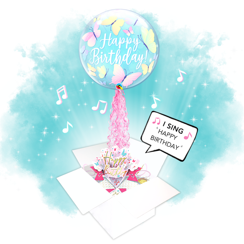 Wife Birthday Pop Up Card & Musical Balloon Surprise Delivered In A Box ...