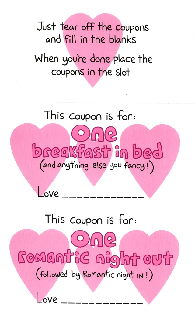 valentine s day card with love coupons inside valentine greeting