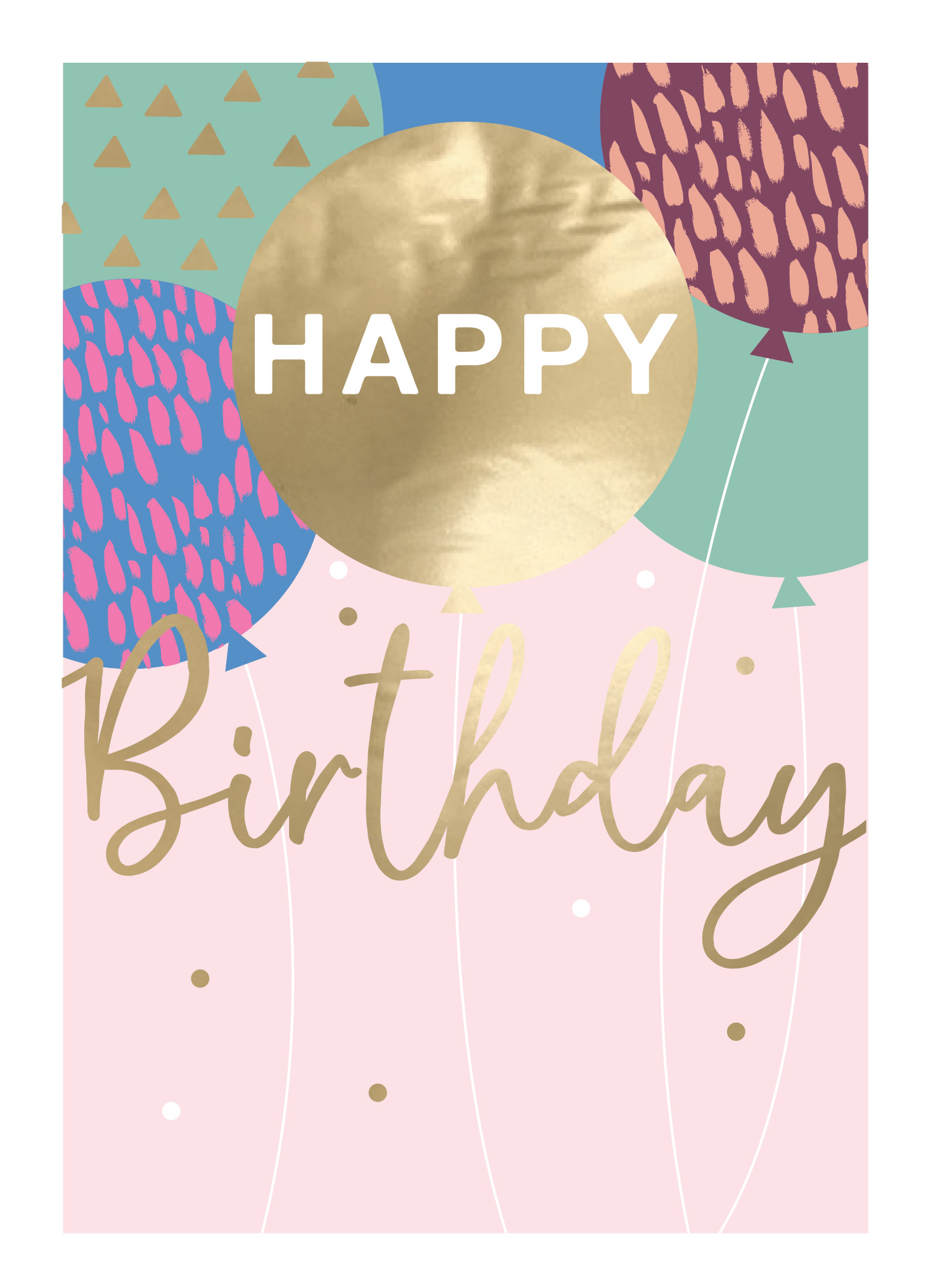 Happy Birthday Balloon Special Day Birthday Card Foiled Portobello