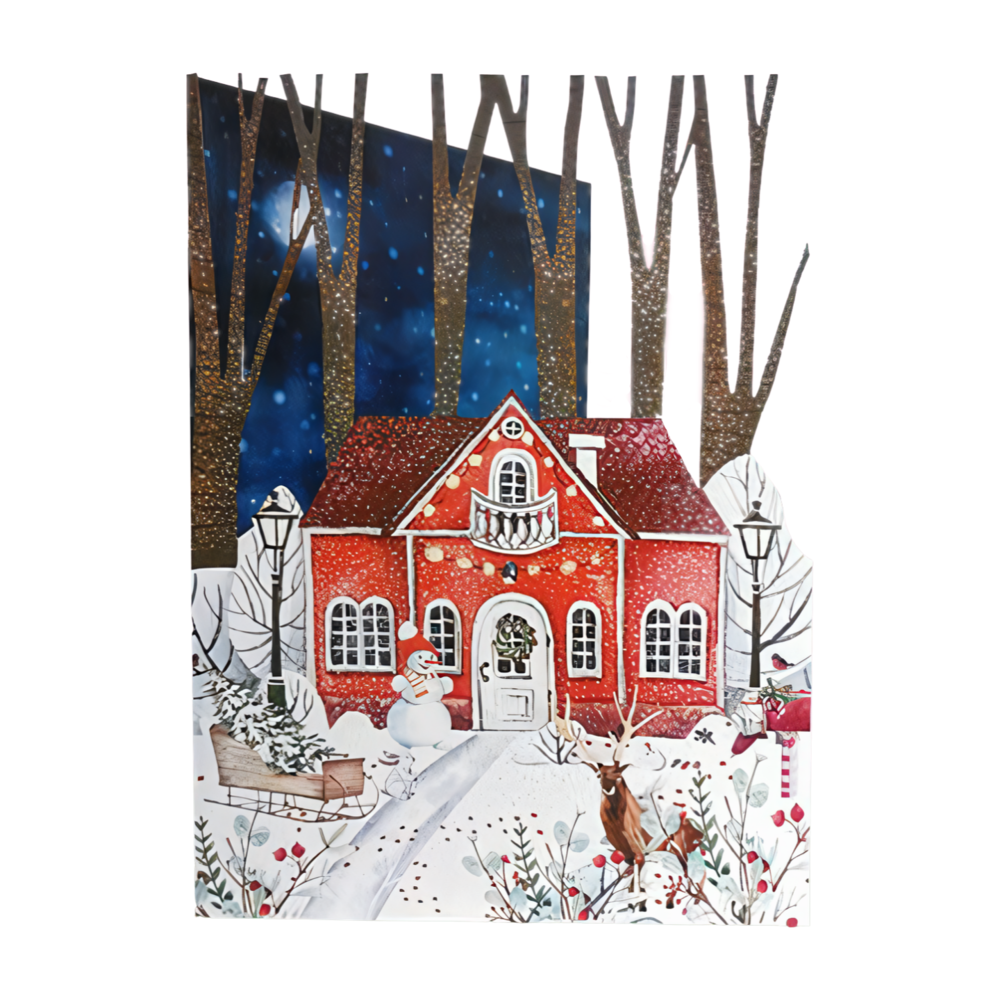 Paper Cut Art Festive Santa's Christmas Greeting Card Cards