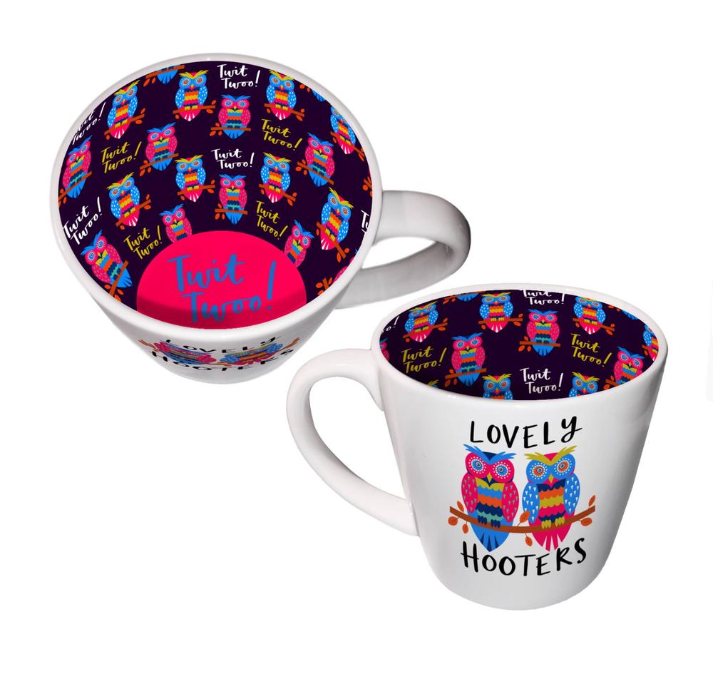 Inside Out Lovely Hooters Owls Novelty Mug In Gift Box Gifts