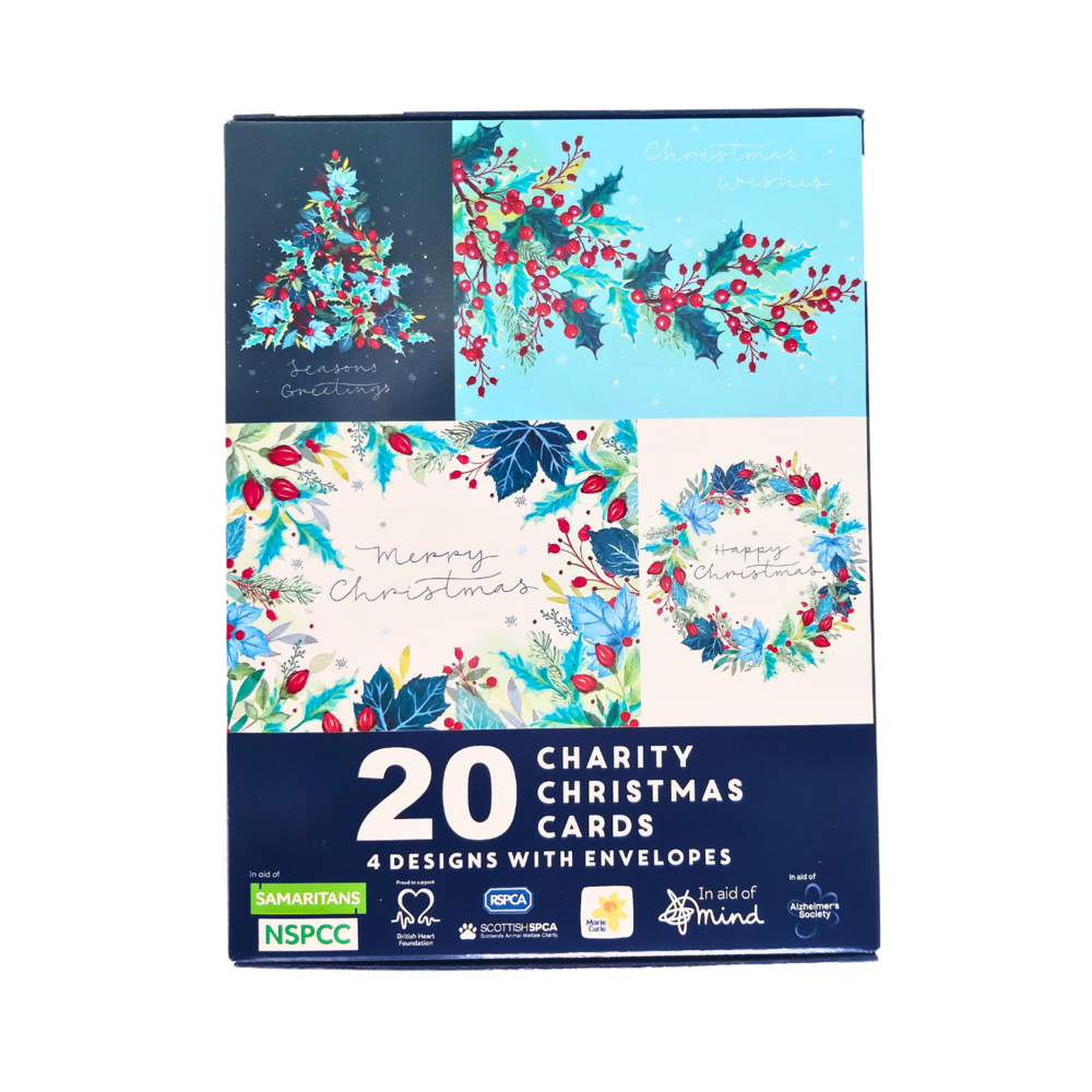 Box of 20 Assorted Winter Foliage Multiple Charity Christmas Cards Cards