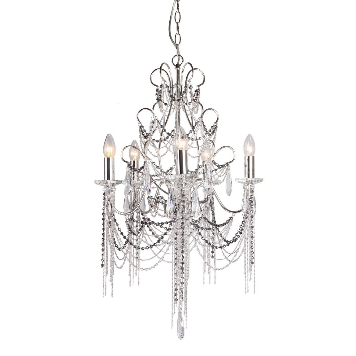 Debenhams Home Collection Abigail Beaded Chandelier Ceiling Light Sentinel Debenhams Home Collection Abigail Beaded Chandelier Ceiling Light Chrome