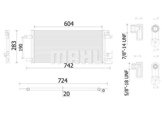 MAHLE Truck/Bus Aircon condenser AC913000S