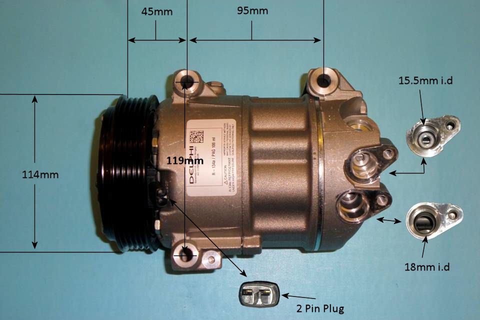 Aircon Compressor Genuine OE DELPHI/HARRISON – AutoAir 14-7135