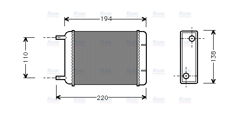 AVA Cabin Heater Core AU6049