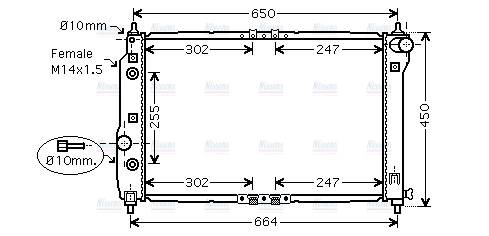AVA Coolant Radiator DWA2068