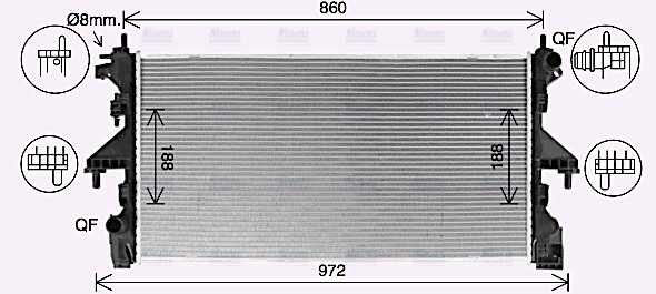 AVA Coolant Radiator FT2481