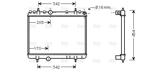 AVA Coolant Radiator PE2265