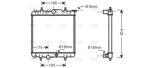AVA Coolant Radiator PEA2224
