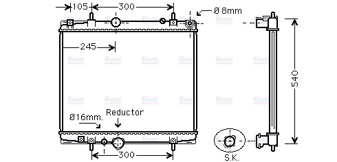 AVA Coolant Radiator PEA2276