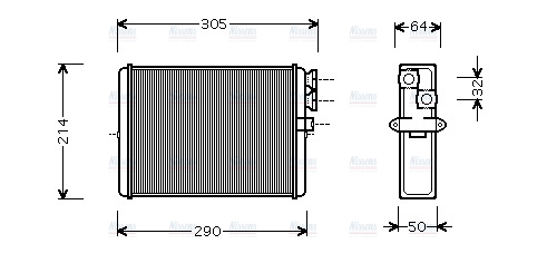 AVA Cabin Heater Core VOA6110