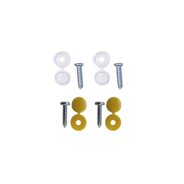 WOT-NOTS Number Plate Caps & Screws – White & Yellow – Pack Of 4 [PWN548]