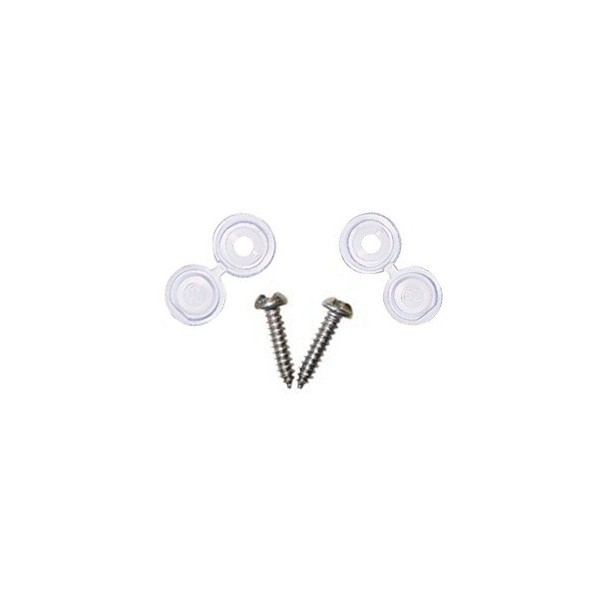 WOT-NOTS Number Plate Screws & Caps – White – No.8 x 3/4in. – Pack Of 2 [PWN643]