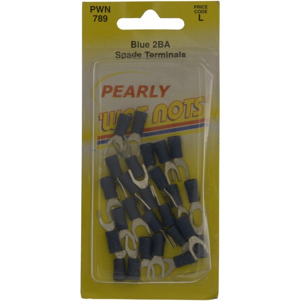 WOT-NOTS Wiring Connectors – Blue – Spade – 5mm – Pack of 25 [PWN789]