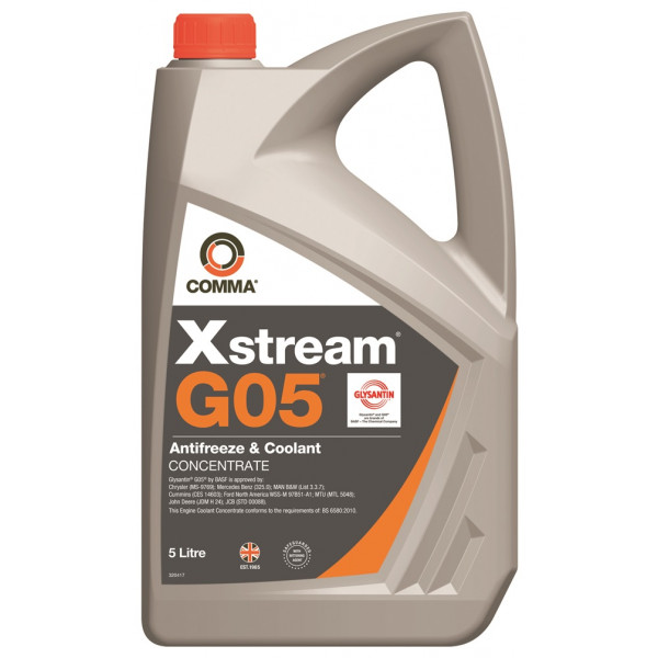 COMMA Xstream G05 Heavy Duty Antifreeze & Coolant – Concentrated – 5 Litre [XHD5L]