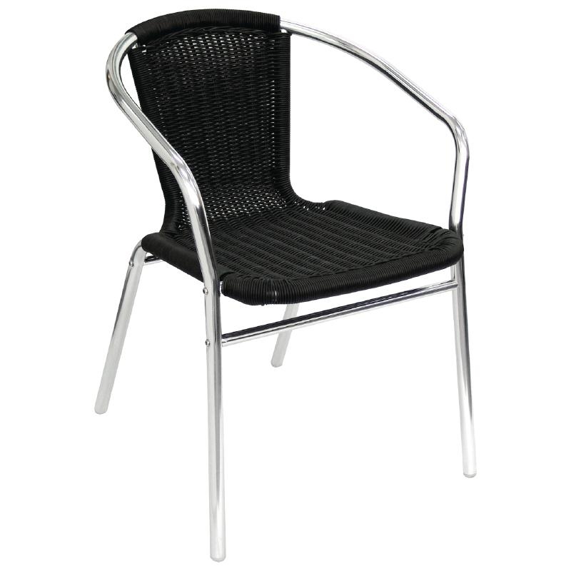 4X Bolero Banquet Chairs Black Stackable Furniture Steel Frame Polyester Cushion