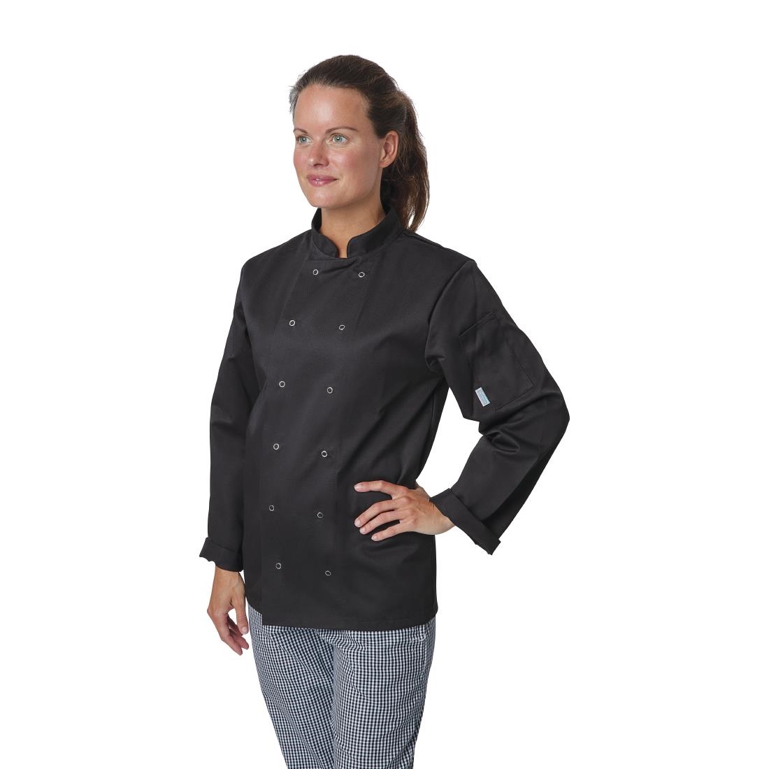 Whites Vegas Unisex Chef Jacket Long Sleeve Black – 3XL – [A438-3XL]