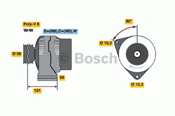 BOSCH REMAN ALTERNATOR – 0986038170