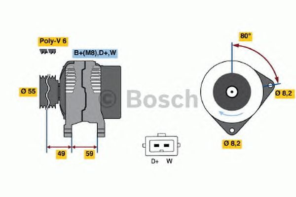 BOSCH REMAN ALTERNATOR – 0986038380