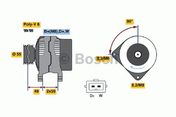 BOSCH REMAN ALTERNATOR – 0986038390