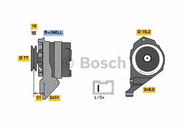 BOSCH REMAN ALTERNATOR – 0986038841