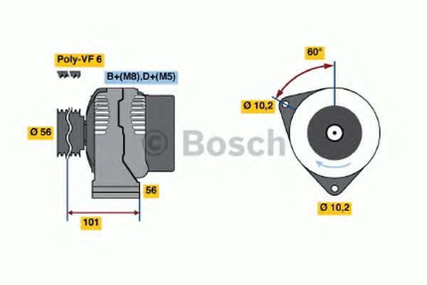 BOSCH REMAN ALTERNATOR – 0986039750