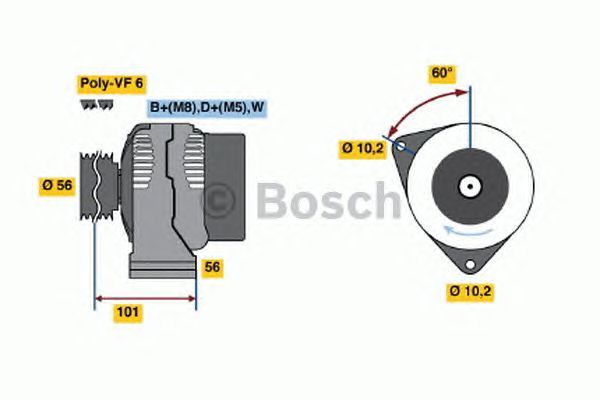 BOSCH REMAN ALTERNATOR – 0986040180