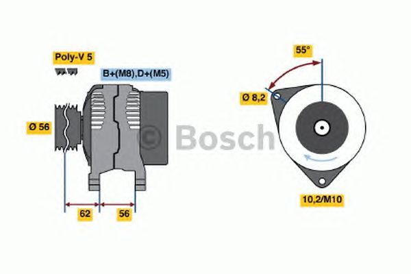 BOSCH REMAN ALTERNATOR – 0986040201