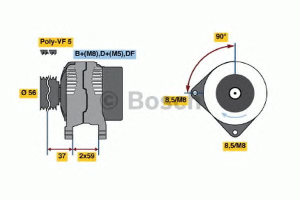 BOSCH REMAN ALTERNATOR – 0986040350