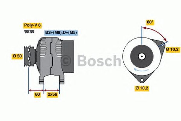 BOSCH REMAN ALTERNATOR – 0986042750