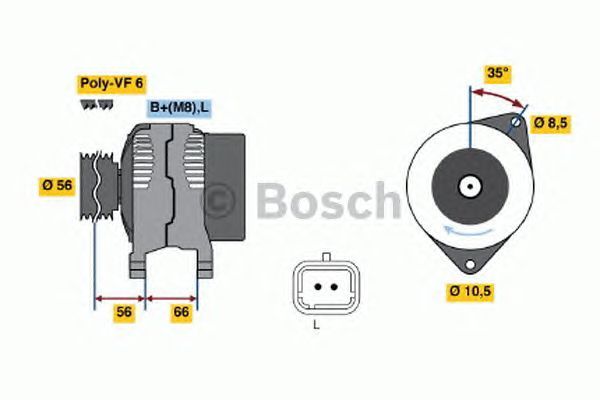 BOSCH REMAN ALTERNATOR – 0986043091