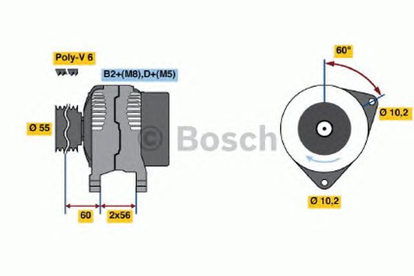 BOSCH REMAN ALTERNATOR – 0986044030