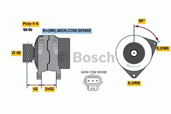 BOSCH REMAN ALTERNATOR – 0986044671