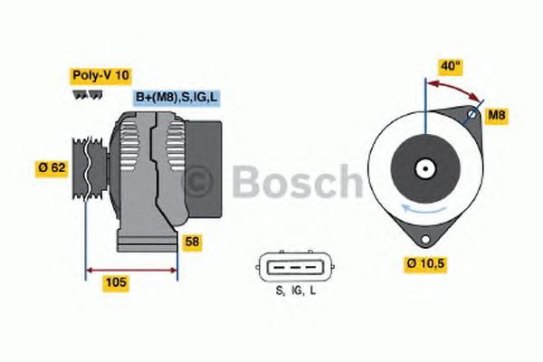 BOSCH REMAN ALTERNATOR (HGV) – 0986045170