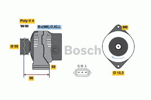 BOSCH REMAN ALTERNATOR – 0986045751