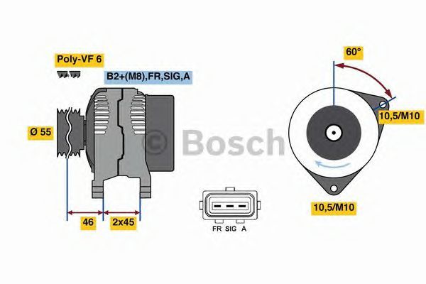 BOSCH REMAN ALTERNATOR – 0986049071