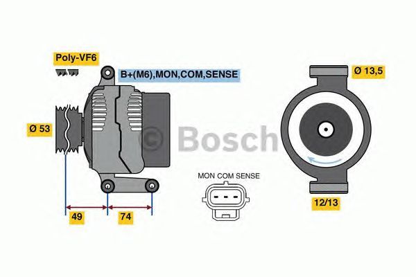 BOSCH REMAN ALTERNATOR – 0986049520