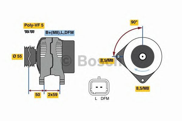 BOSCH REMAN ALTERNATOR – 0986080290