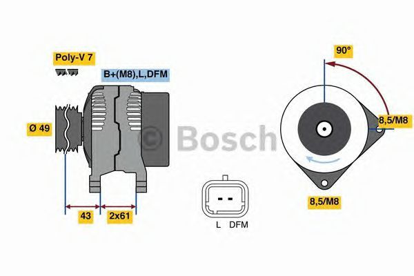 BOSCH REMAN ALTERNATOR – 0986080330