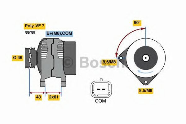 BOSCH REMAN ALTERNATOR – 0986080420